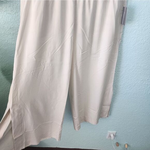 Soft surroundings side zip pock wide leg slit cropped minimalist lagenlook pants - Picture 4 of 16